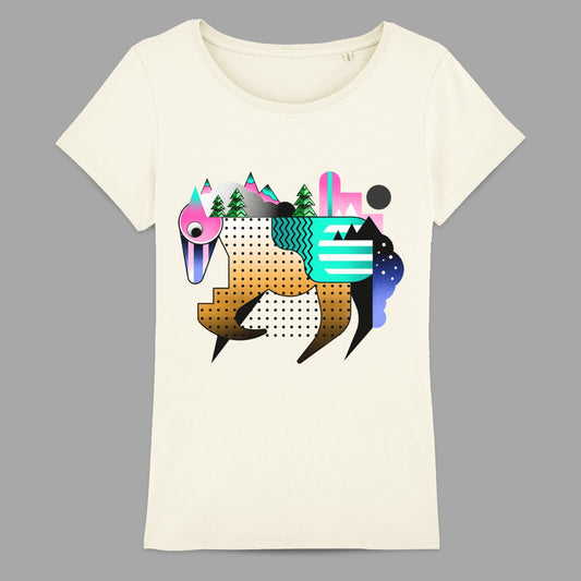 Abstract Geometric Wildlife Graphic Tee Shirt