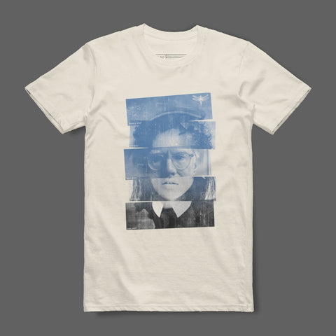 Blue and Black Collage Art Graphic T-Shirt Product