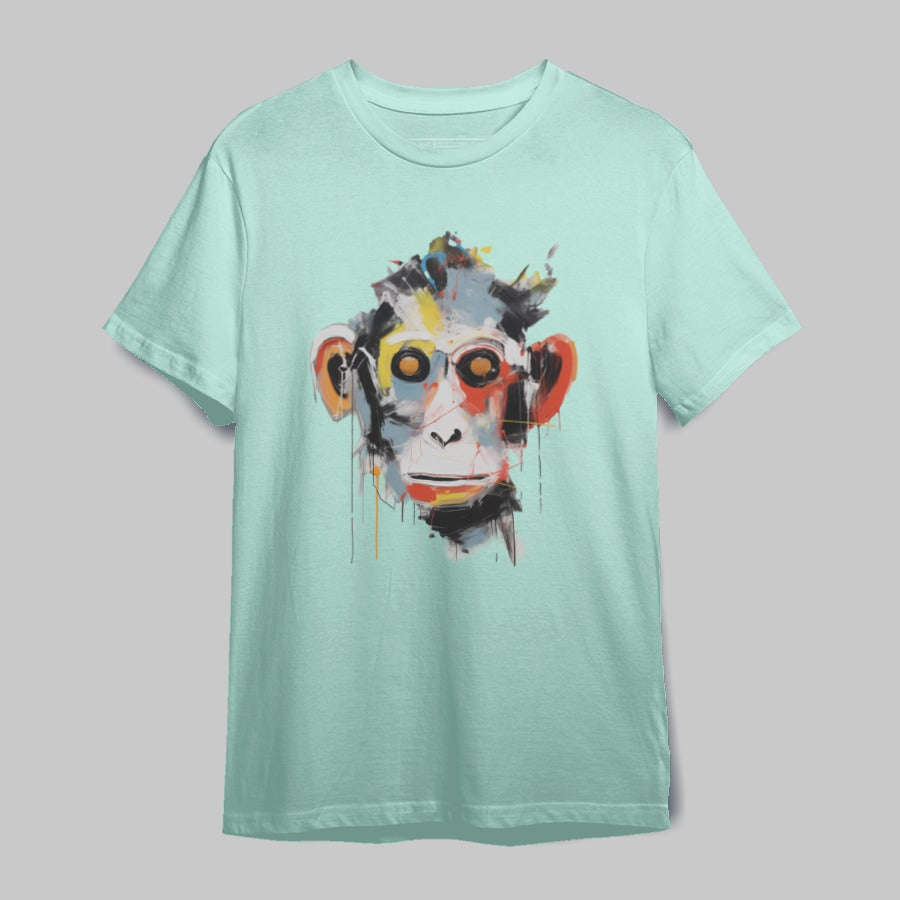Abstract Colorful Ape Art Print T-shirt for Fashion Lovers