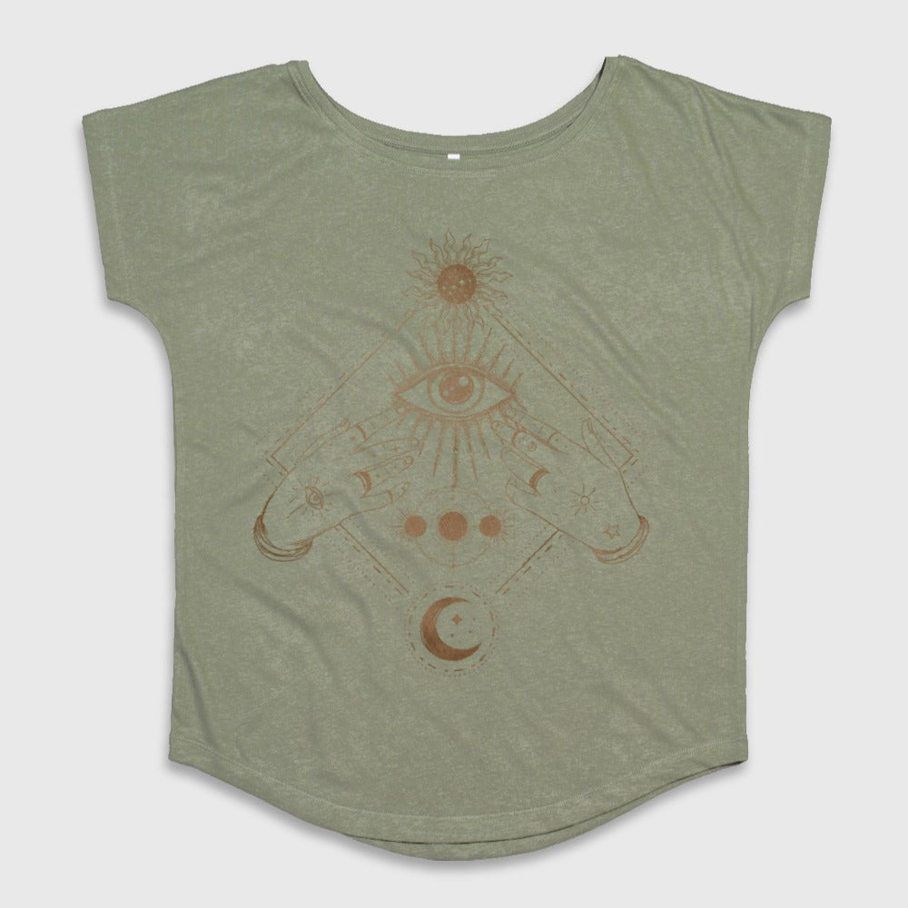 Mystical Eye Crescent Moon Women's T-Shirt