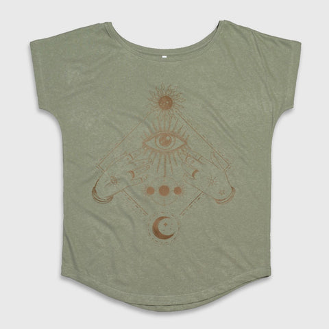 Mystical Eye Crescent Moon Women's T-Shirt