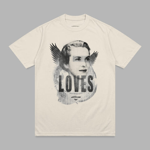Vintage LOVES Old Cream Angelic Face Wings Graphic product type