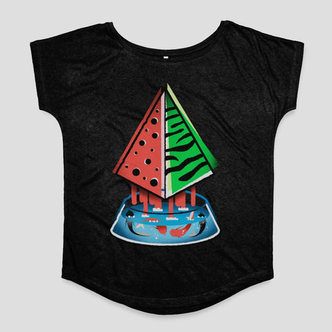 Watermelon Slice and Fish Bowl Printed Shirt