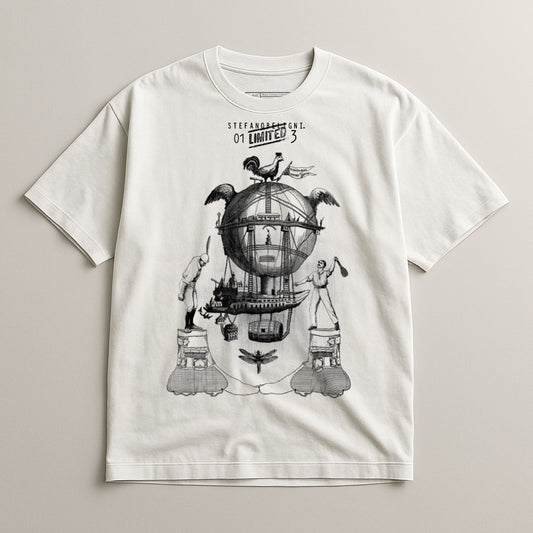Stylish Graphic Tee with Unique Design White Shirt