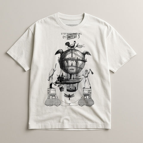 Stylish Graphic Tee with Unique Design White Shirt