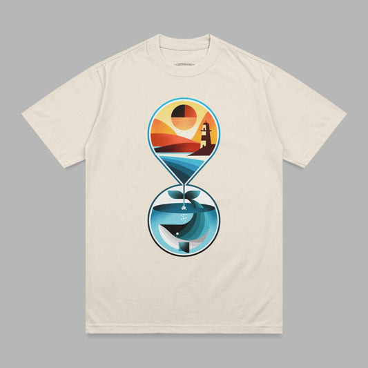 Lighthouse Ocean Whale Geometric Hourglass Art product type