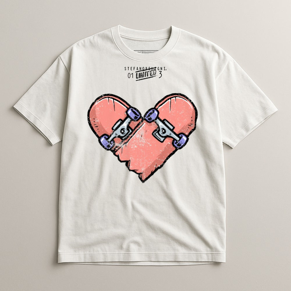 Limited Edition Skateboard Heart Graphic T-shirt