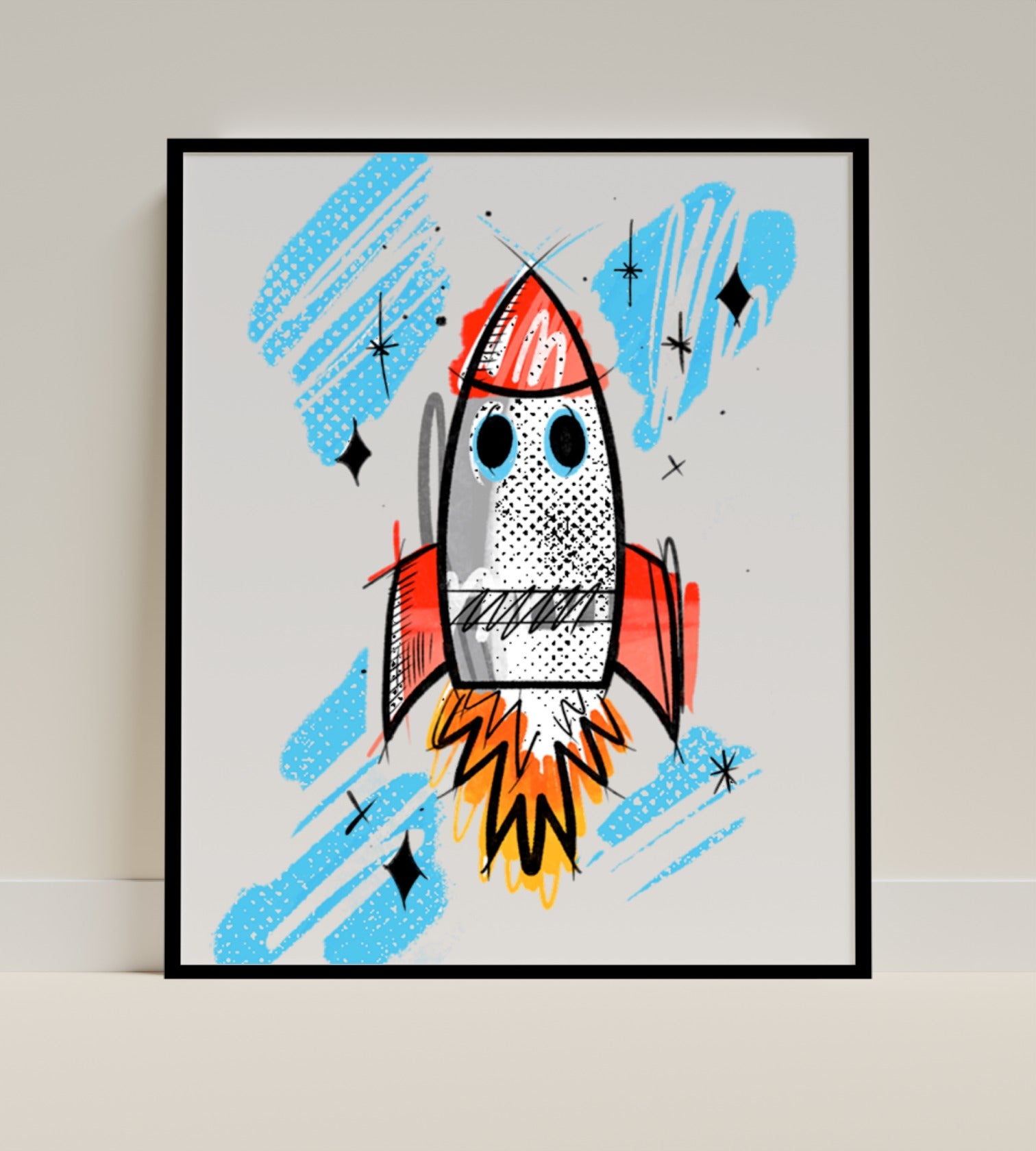 Abstract Colorful Rocket Art Wall Print Poster Product