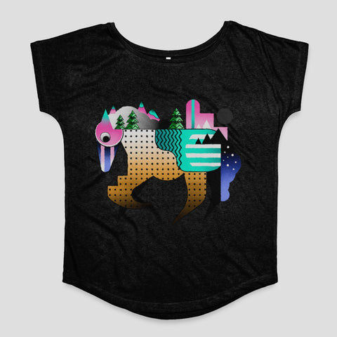 Colorful Abstract Bear Graphic Women's T-Shirt