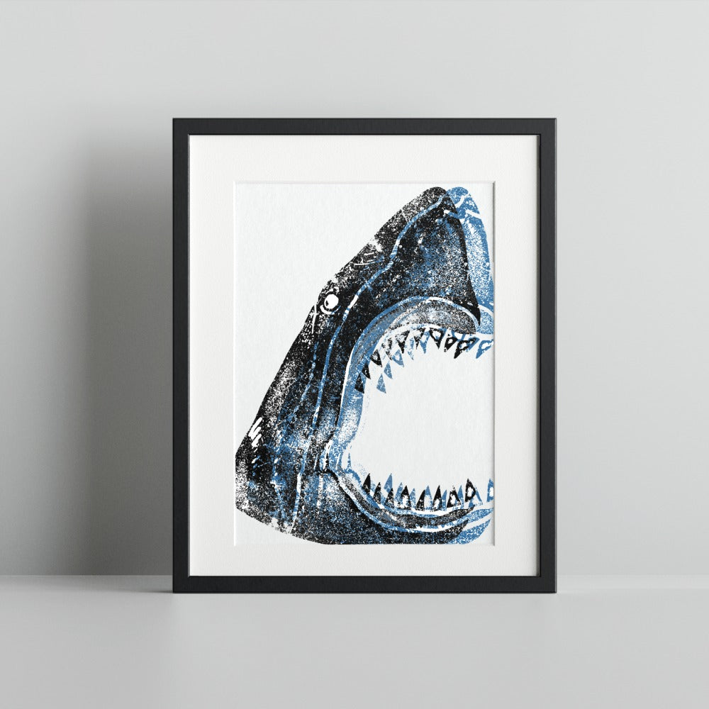 Ferocious Shark Art Print for Modern Home Decor