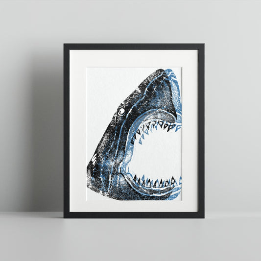 Ferocious Shark Art Print for Modern Home Decor