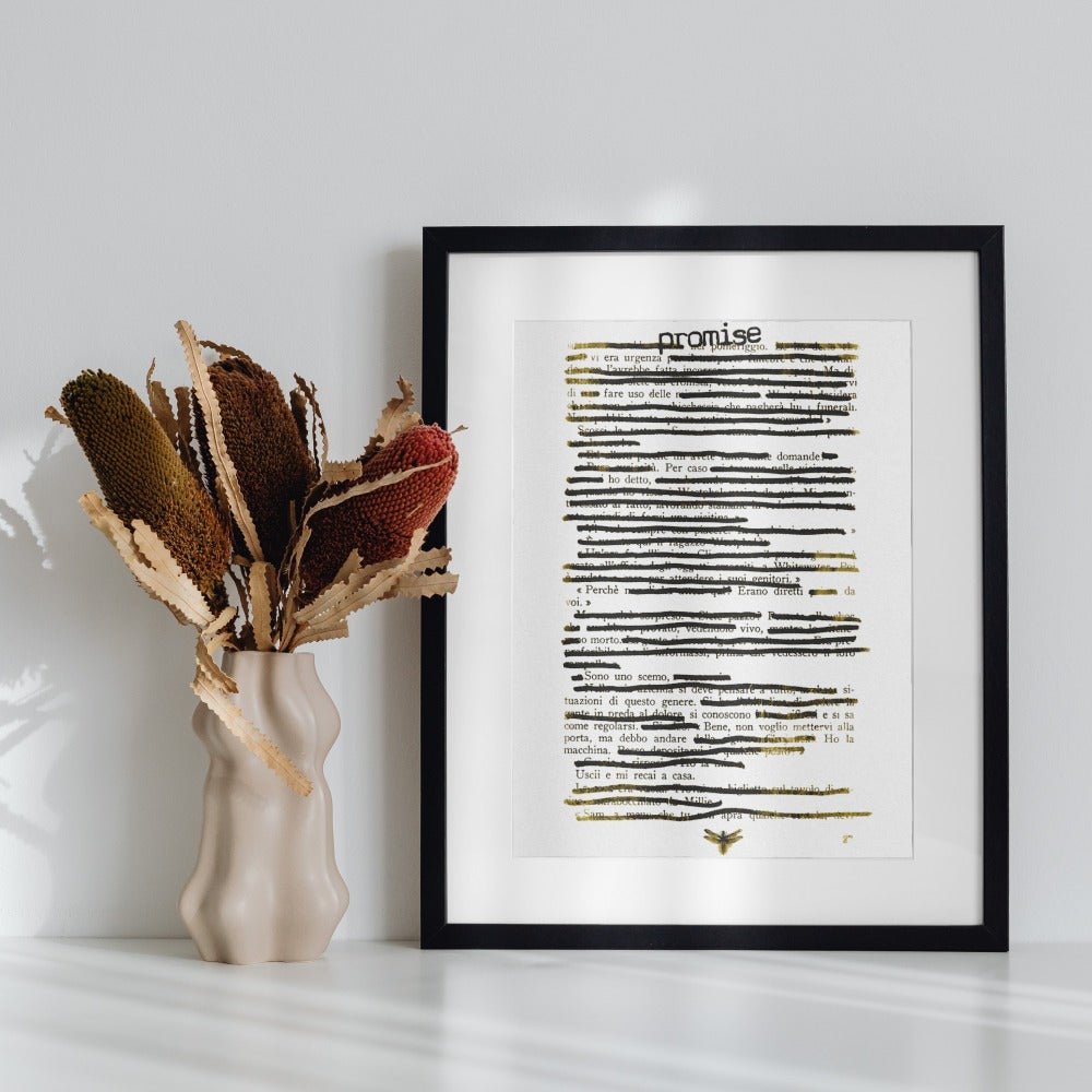 Unique Promise Highlighted Blackout Poetry Artwork