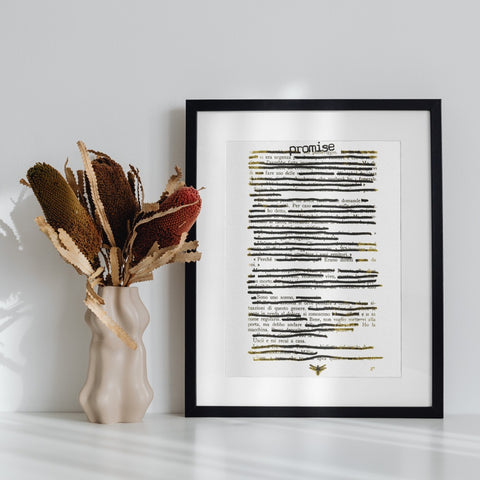 Unique Promise Highlighted Blackout Poetry Artwork