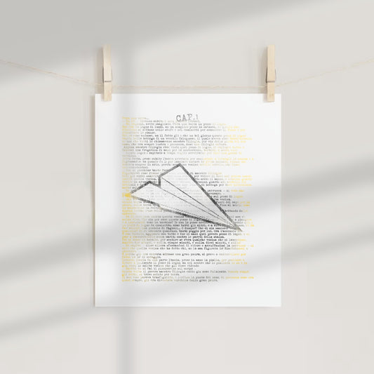 Paper Airplane Design With Text Background Poster