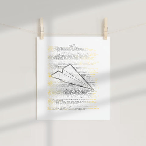 Paper Airplane Design With Text Background Poster