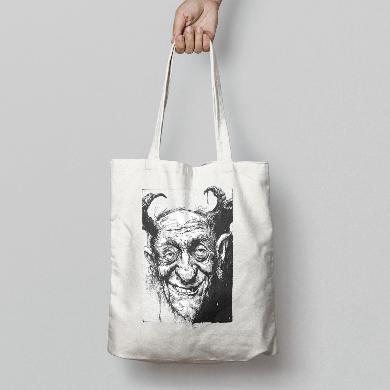 Hand-drawn Devil Head Design Tote Bag Product