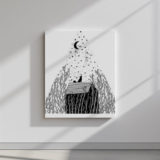 Quadro canvas Moon White