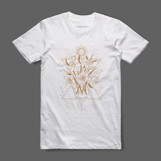 Sun and Moon Floral Geometric T-Shirt
