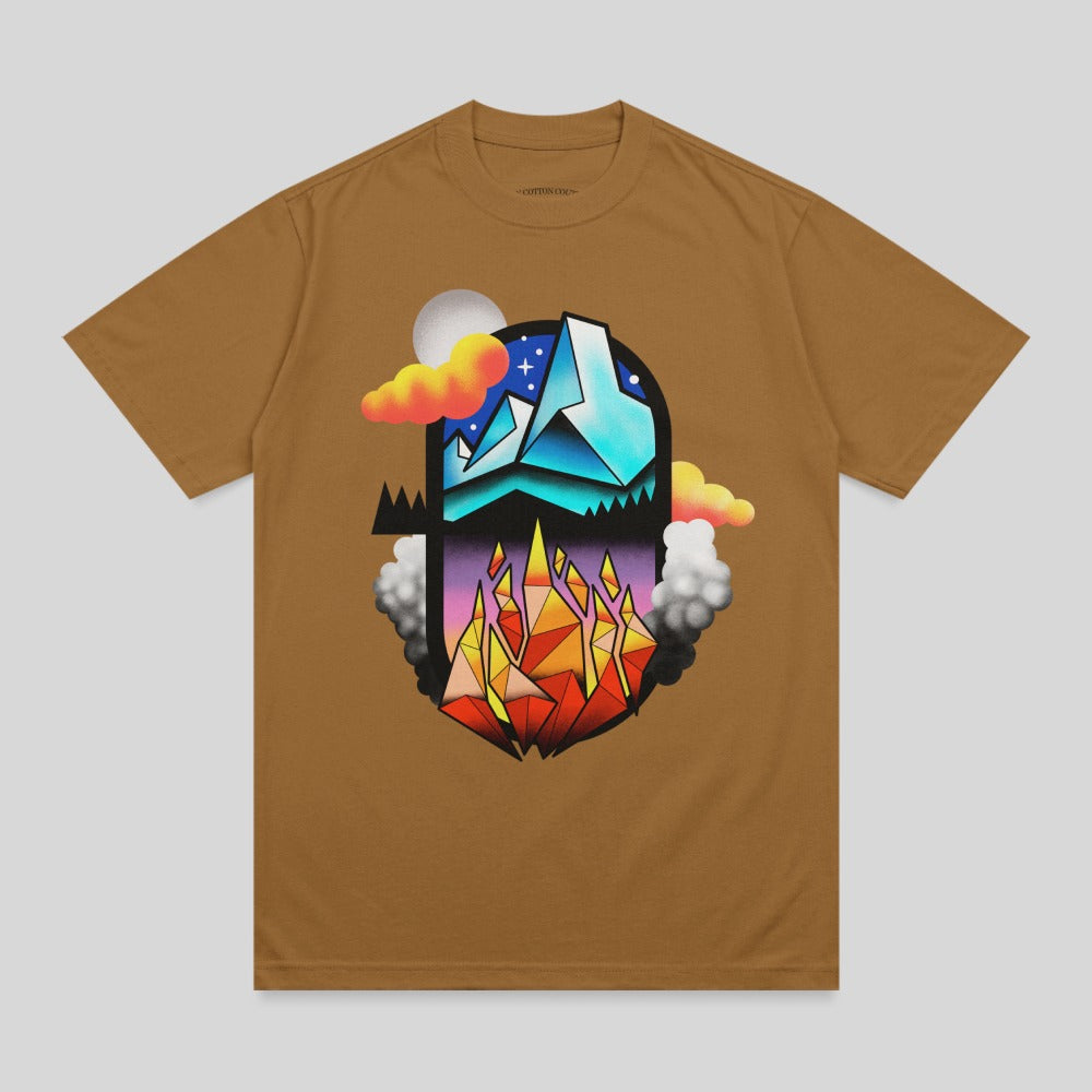 Abstract Night Mountain Fire Crystal Graphic product type