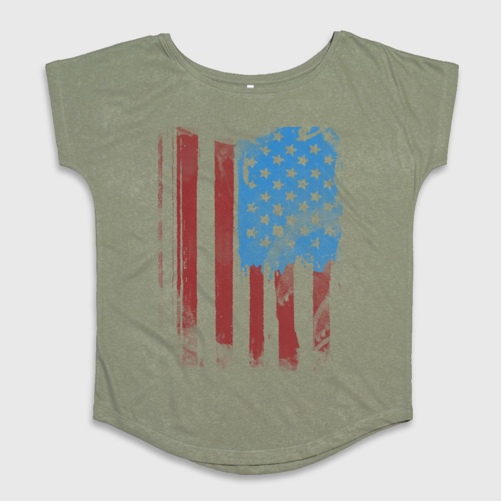 Distressed American Flag Graphic T-shirt Product