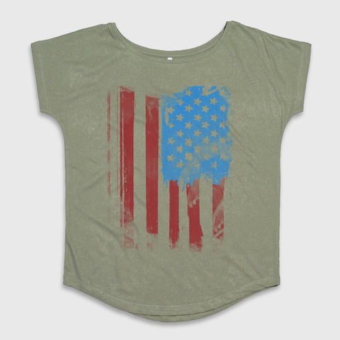 Distressed American Flag Graphic T-shirt Product