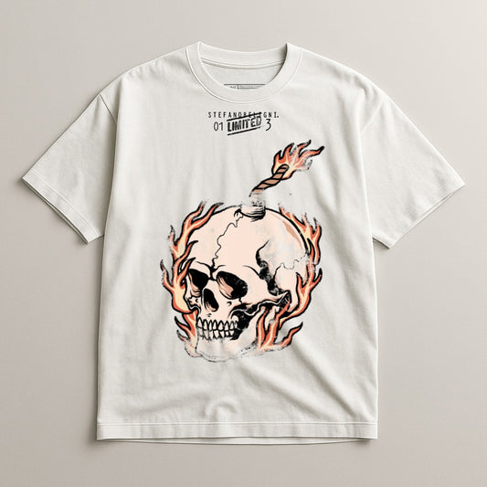 Flaming Skull Graphic Print Short Sleeve product