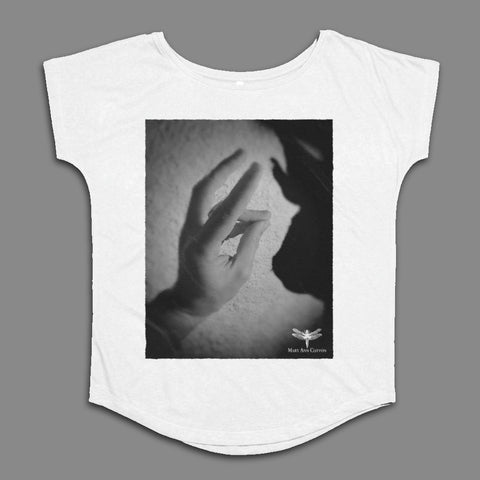 Artistic Shadow Hand Design White T-shirt