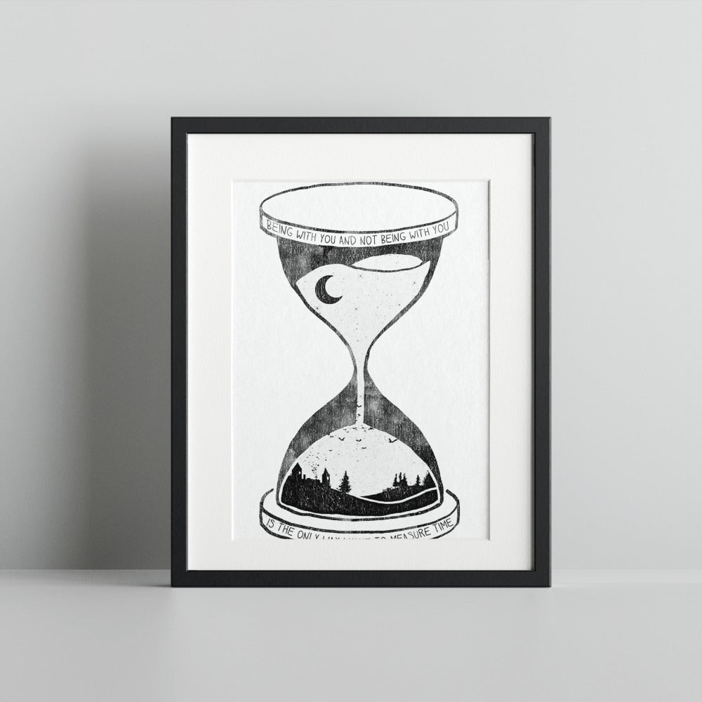 Timeless Hourglass Silhouette Artwork Print for Home Decor