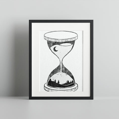 Timeless Hourglass Silhouette Artwork Print for Home Decor