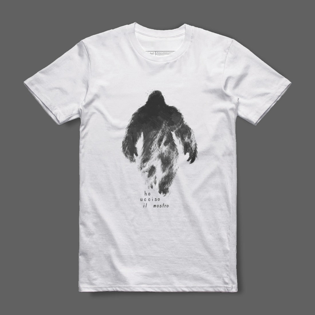 Bigfoot Shadow Unique Graphic White T-Shirt