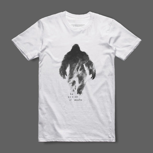 Bigfoot Shadow Unique Graphic White T-Shirt