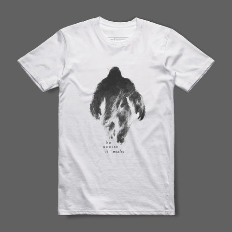 Bigfoot Shadow Unique Graphic White T-Shirt