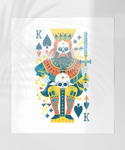 Skeleton King of Spades with Sword Artwork print