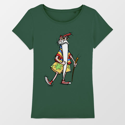 Cool Cartoon Character in Tropical Beachwear T-shirt