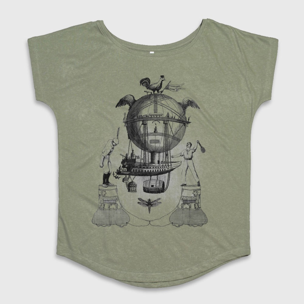 Unique Steampunk Airship Illustration Apparel Shirt