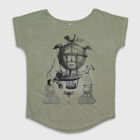 Unique Steampunk Airship Illustration Apparel Shirt