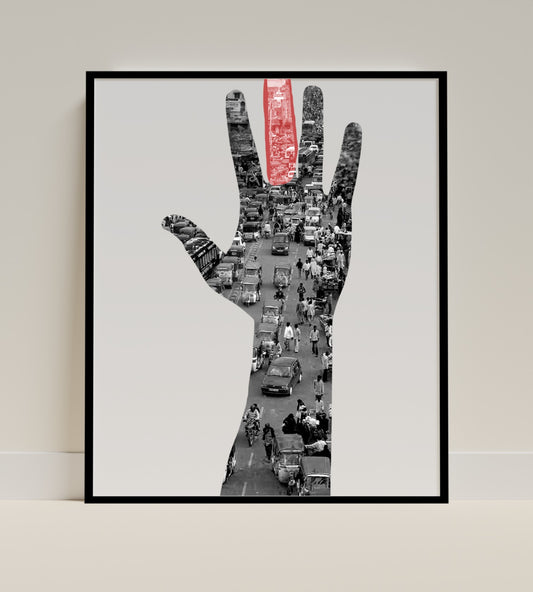 Urban Hand Collage Art Print Poster Wall Decor