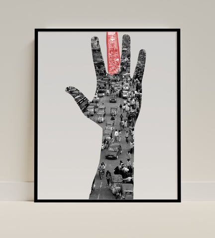 Urban Hand Collage Art Print Poster Wall Decor
