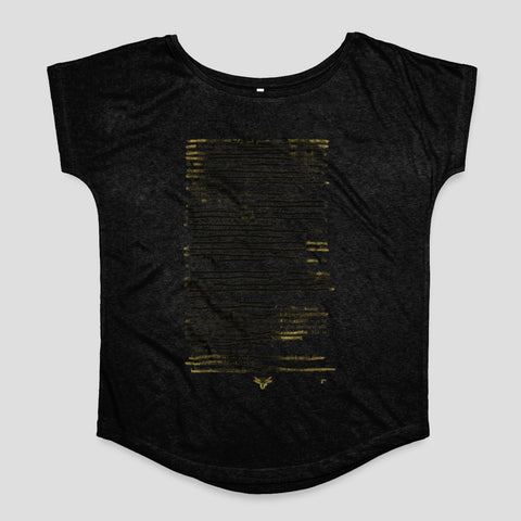 Unique Black and Gold Distressed Design Shirt