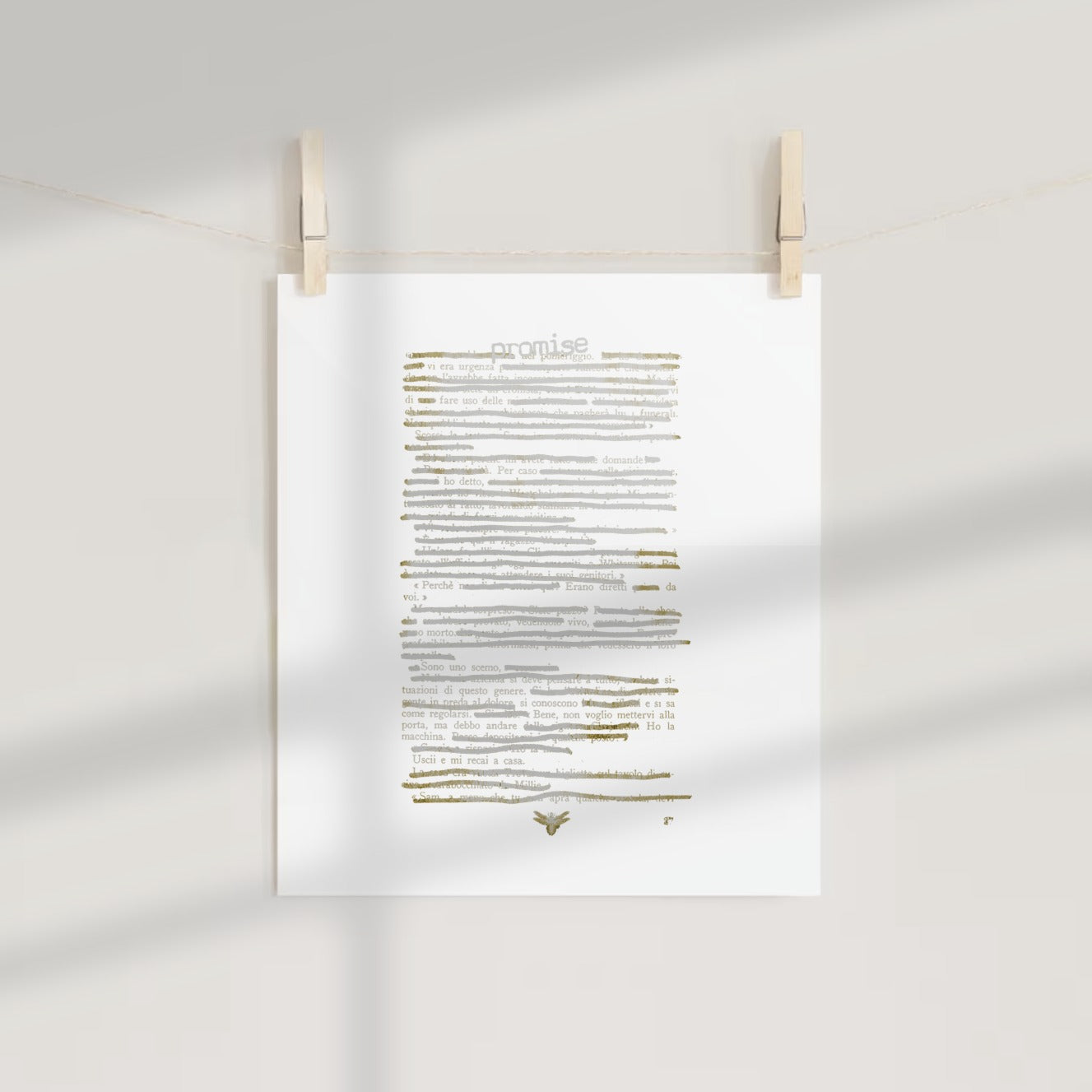 Promise Gold Embossed Artistic Typography Print