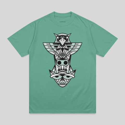 Teal Totem Pole Design Eagle Skull Tribal Faces product type