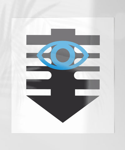 Geometric Eye and Arrow Abstract Art Poster