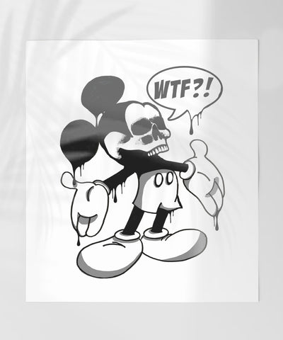 WTF?! Dripping Skull Character Illustration Poster