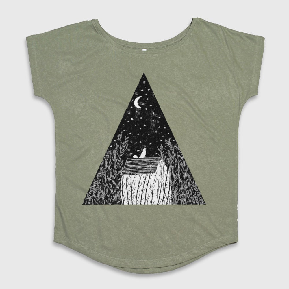 Moonlit Night Triangle Graphic Women's Tee