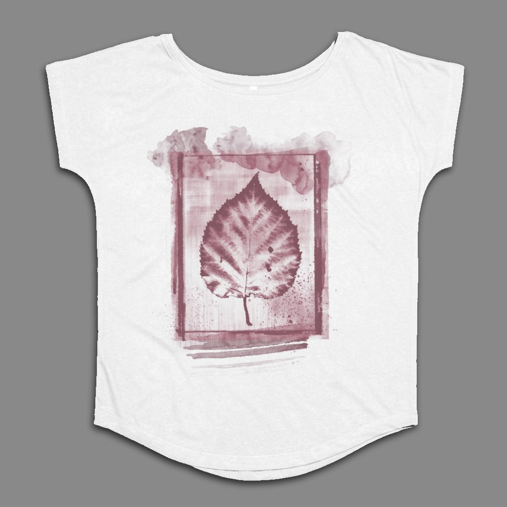 Abstract Pink Leaf Print Graphic Women's T-shirt