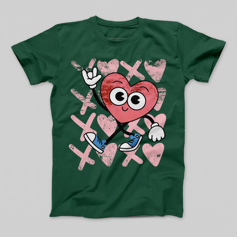 Cute Heart Character with Sneakers Graphic T-Shirt
