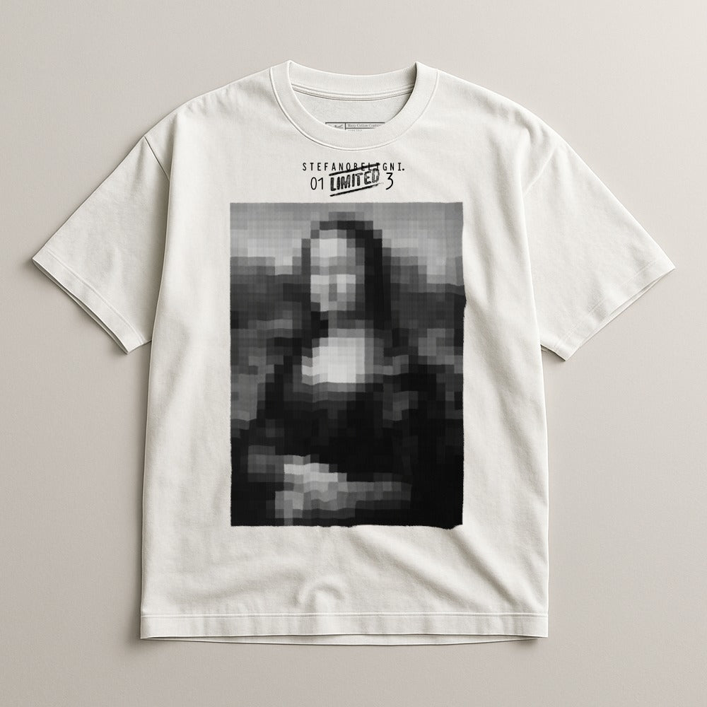 Blurred Mona Lisa Graphic Design Short Sleeve T-shirt