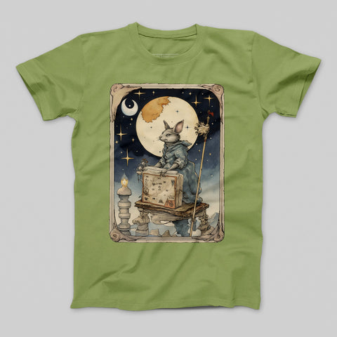 Enchanting Rabbit Wizard Under Moon T-shirt