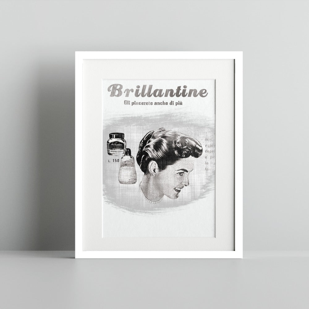 Vintage Brillantine Italian Advertisement Print