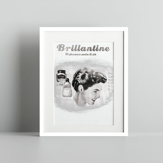 Vintage Brillantine Italian Advertisement Print